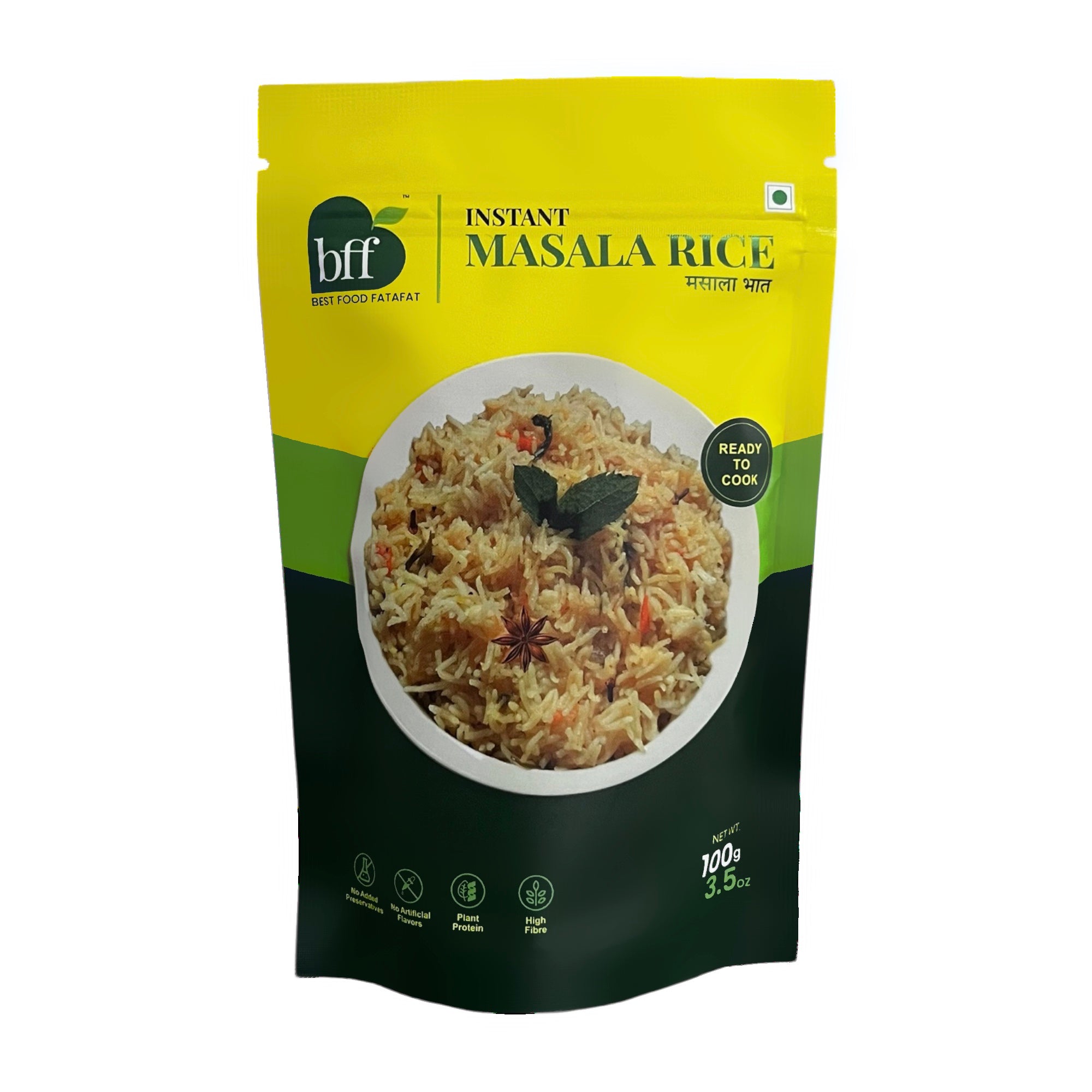 BFF Instant Masala Rice 600g (100g x 6) – Authentic Cumin-Flavoured Basmati | No Preservatives | Quick & Easy Indian Meal | Ready in Minutes