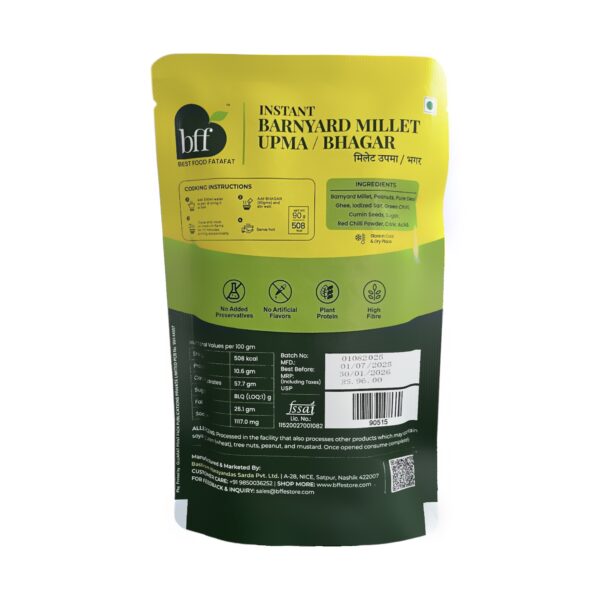 BFF Barnyard Millet Ready Mix 450g (90g x 5) Healthy, Gluten-Free & Nutritious | High Fiber & Protein | Quick Meal | Cooks in Minutes - Image 2