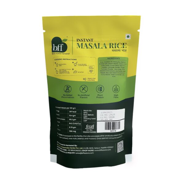 BFF Instant Masala Rice 400g (100g x 4) - Authentic Cumin-Flavoured Basmati | No Preservatives | Quick & Easy Indian Meal | Ready in Minutes - Image 2