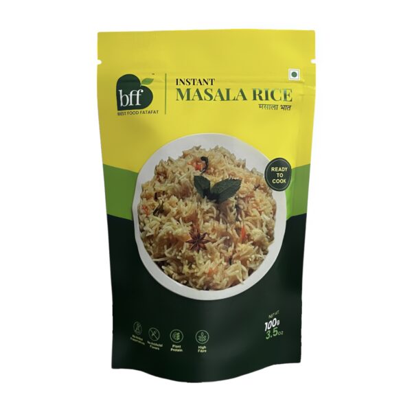 BFF Instant Masala Rice 400g (100g x 4) - Authentic Cumin-Flavoured Basmati | No Preservatives | Quick & Easy Indian Meal | Ready in Minutes